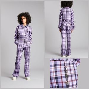 Teddy Fresh Purple Plaid Trousers Size 31